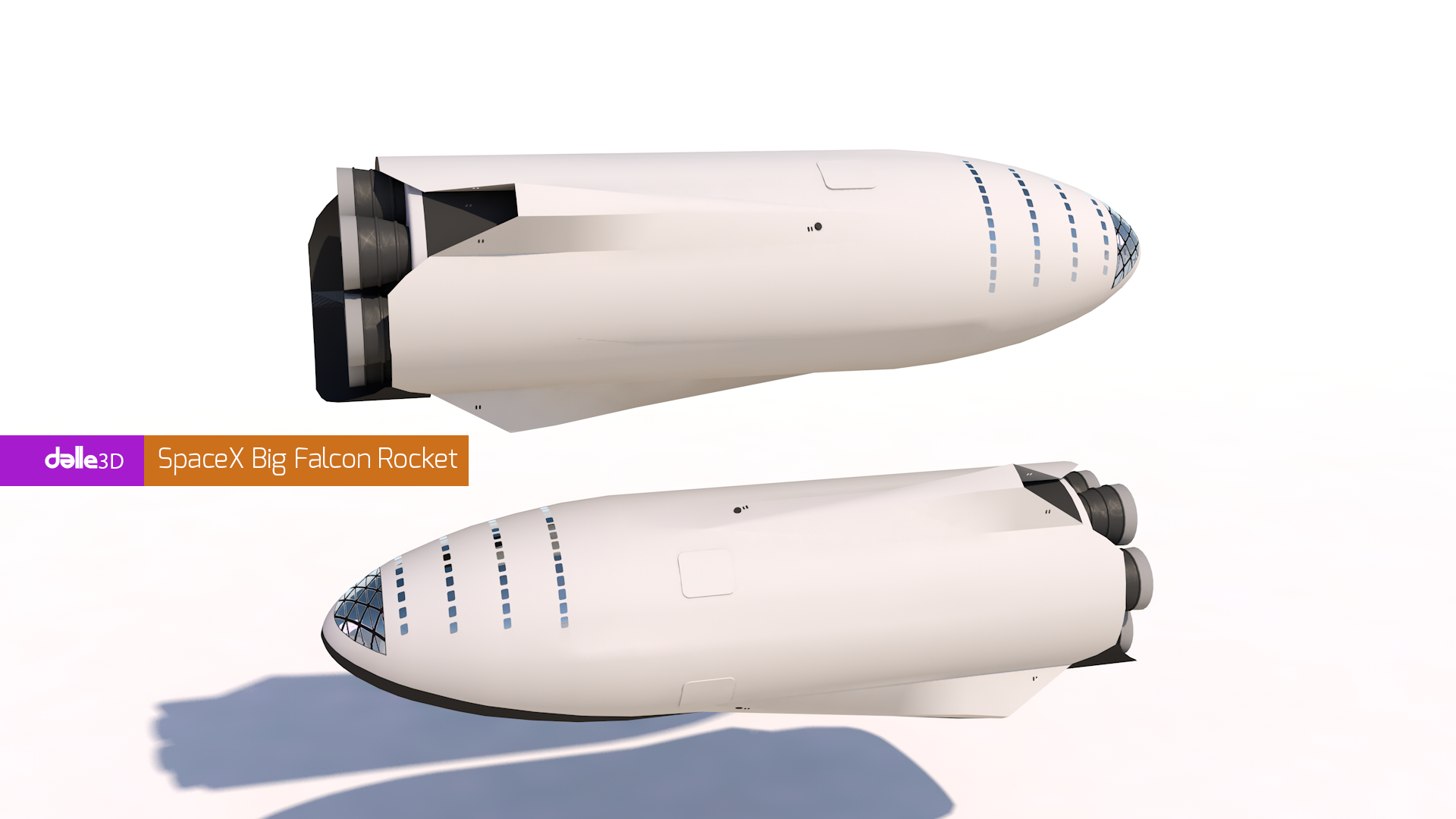 SpaceX Büyük Şahin Roketi in Cinema 4d maxwell render resim