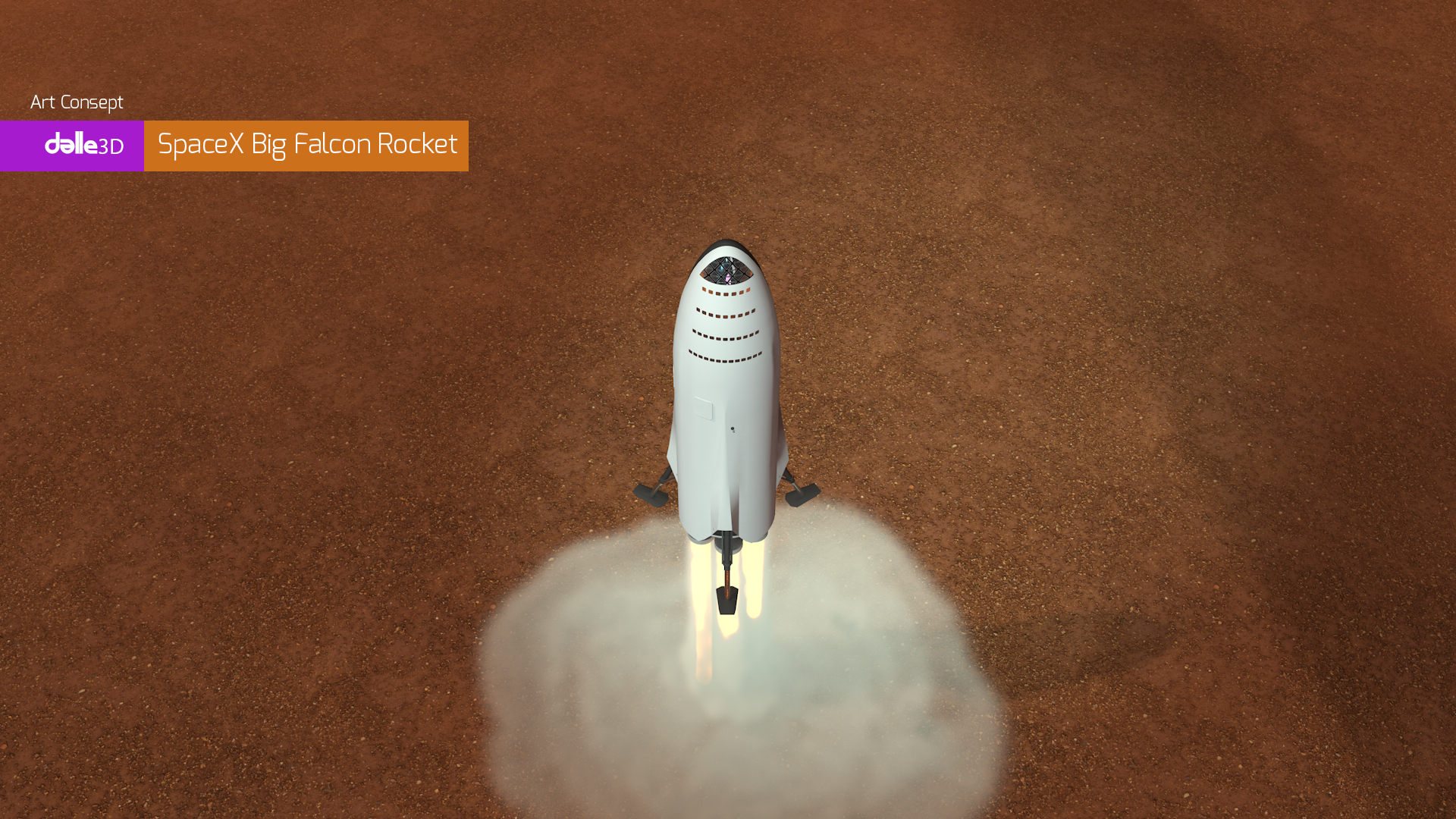 imagen de SpaceX Big Falcon Rocket en Cinema 4d maxwell render