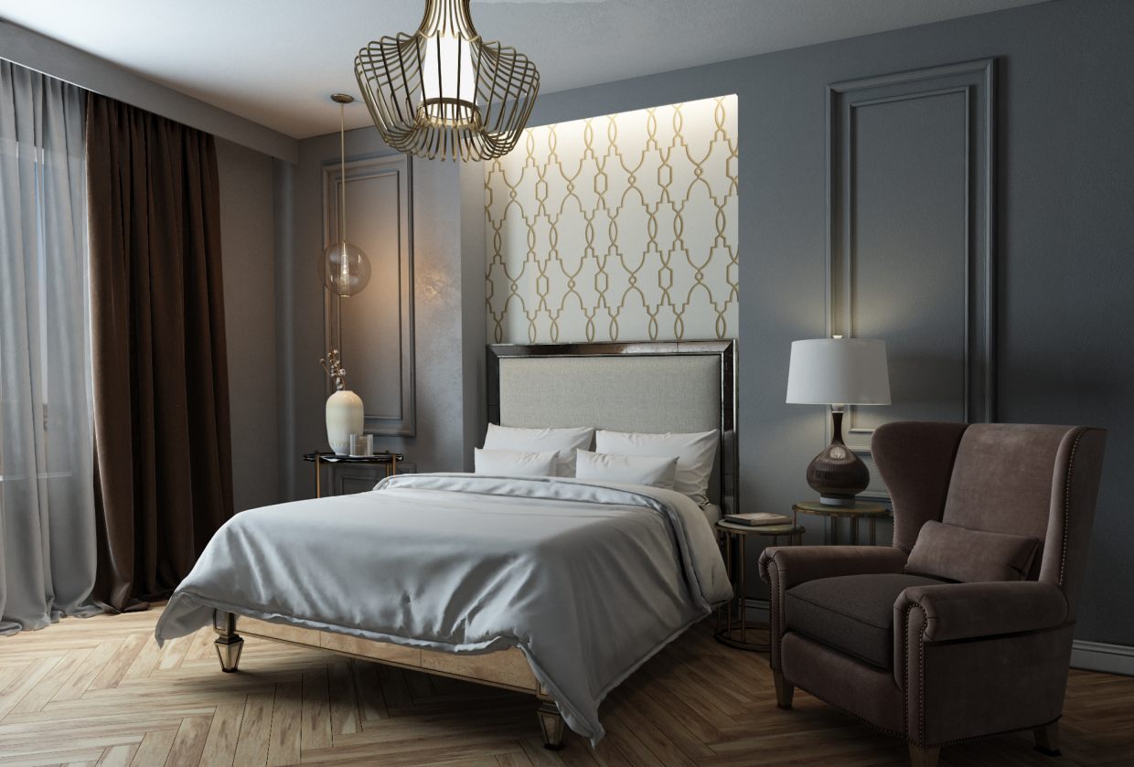 Chambre à coucher dans 3d max vray 3.0 image