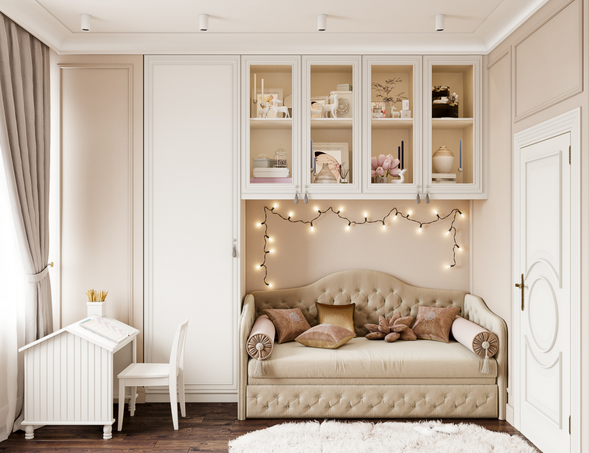 Chambre d’enfant pour une fille dans 3d max corona render image