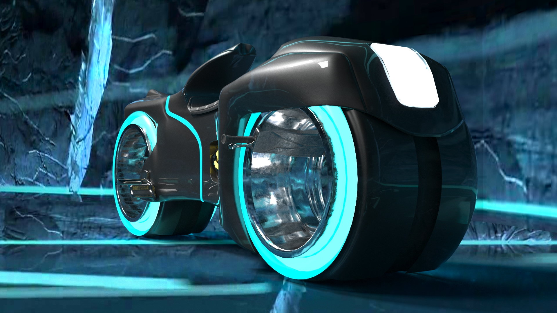 Tron moto dans 3d max corona render image