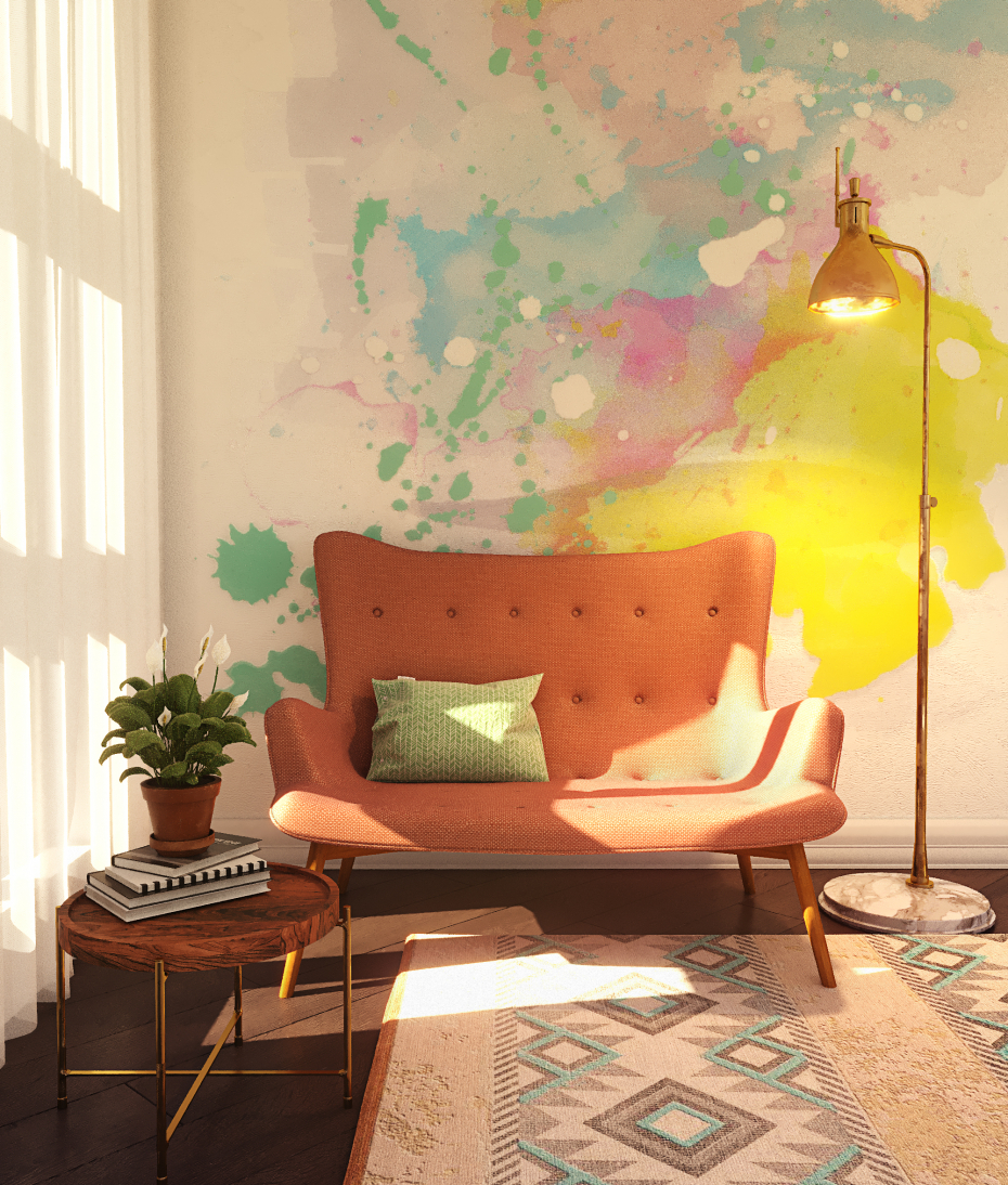 Watercolor in 3d max corona render image