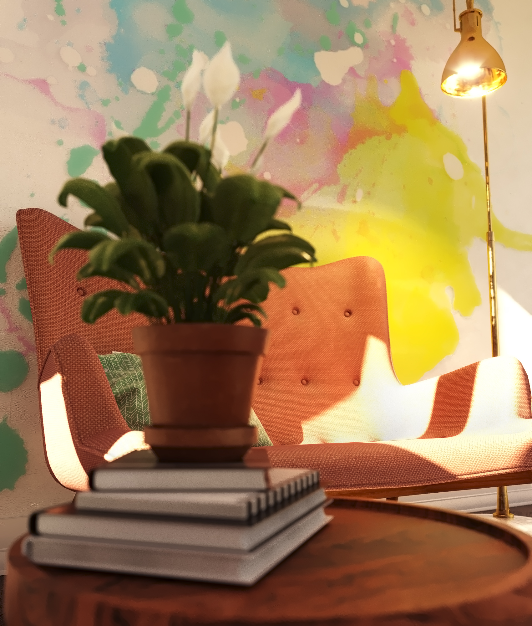 Watercolor in 3d max corona render image