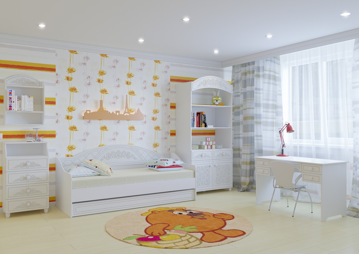 Quarto infantil "Dorminhoco" em 3d max corona render imagem