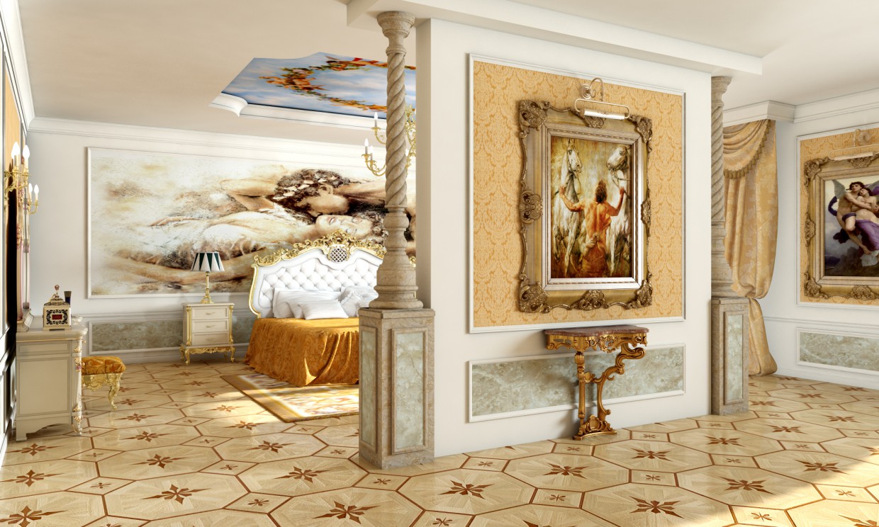 Schlafzimmer-renaissance in 3d max vray Bild