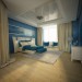 Bedroom in Cinema 4d vray image