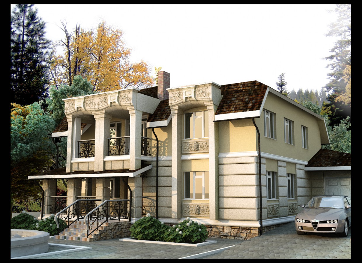 Residential building in Feguren in 3d max vray image