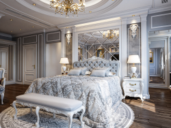 Master Bedroom Gray and white