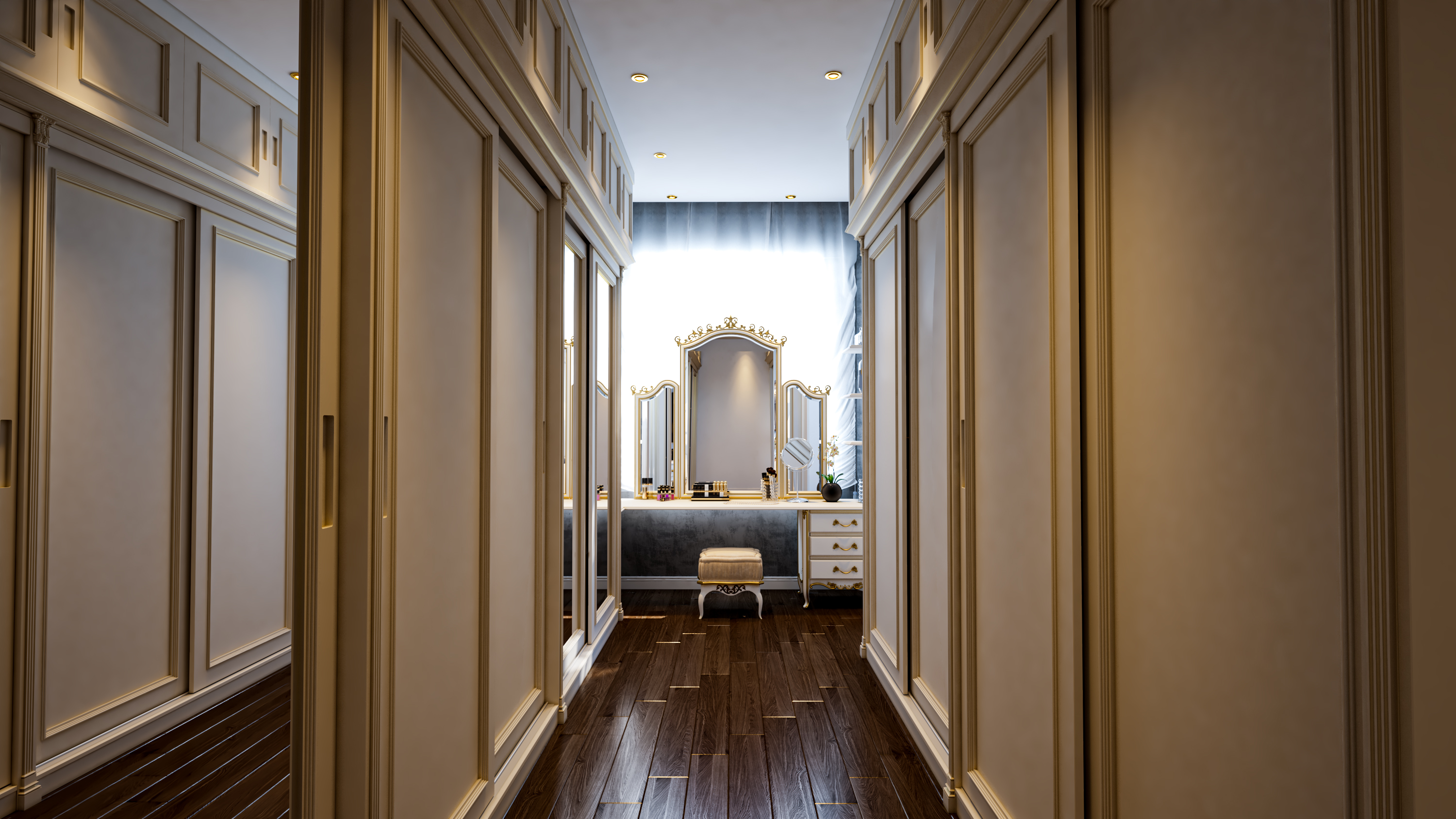 Chambre à coucher principale Gris et blanc dans 3d max vray 3.0 image