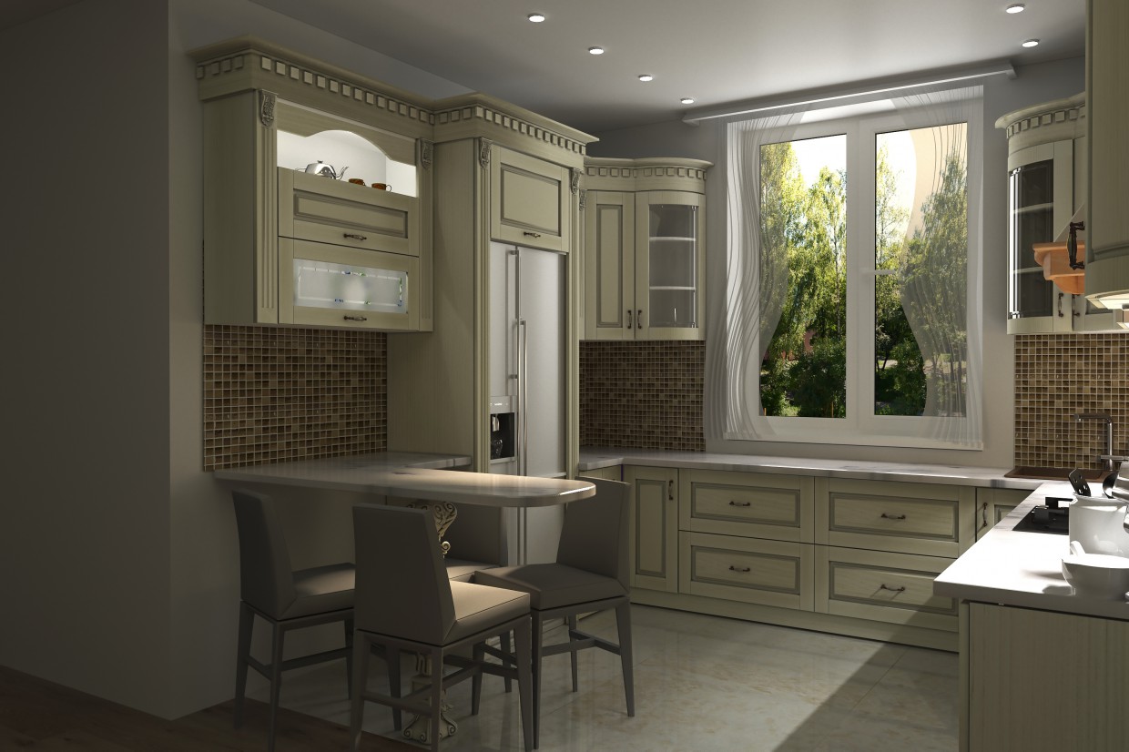 kitchens in 3d max corona render image