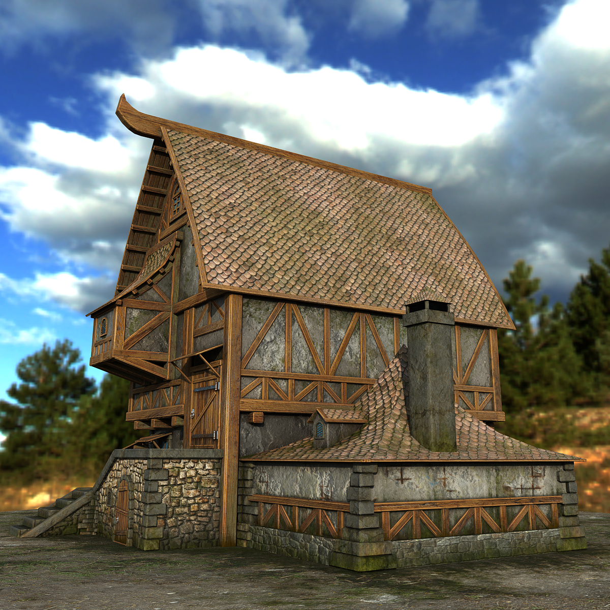 Landhaus in 3d max vray 3.0 Bild