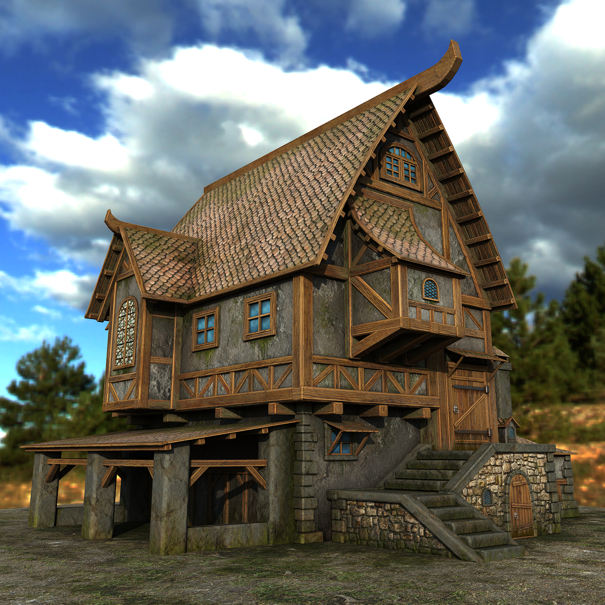 Landhaus in 3d max vray 3.0 Bild