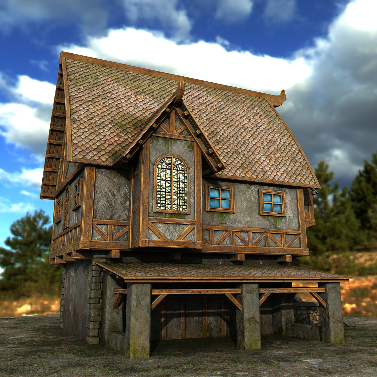 Landhaus in 3d max vray 3.0 Bild