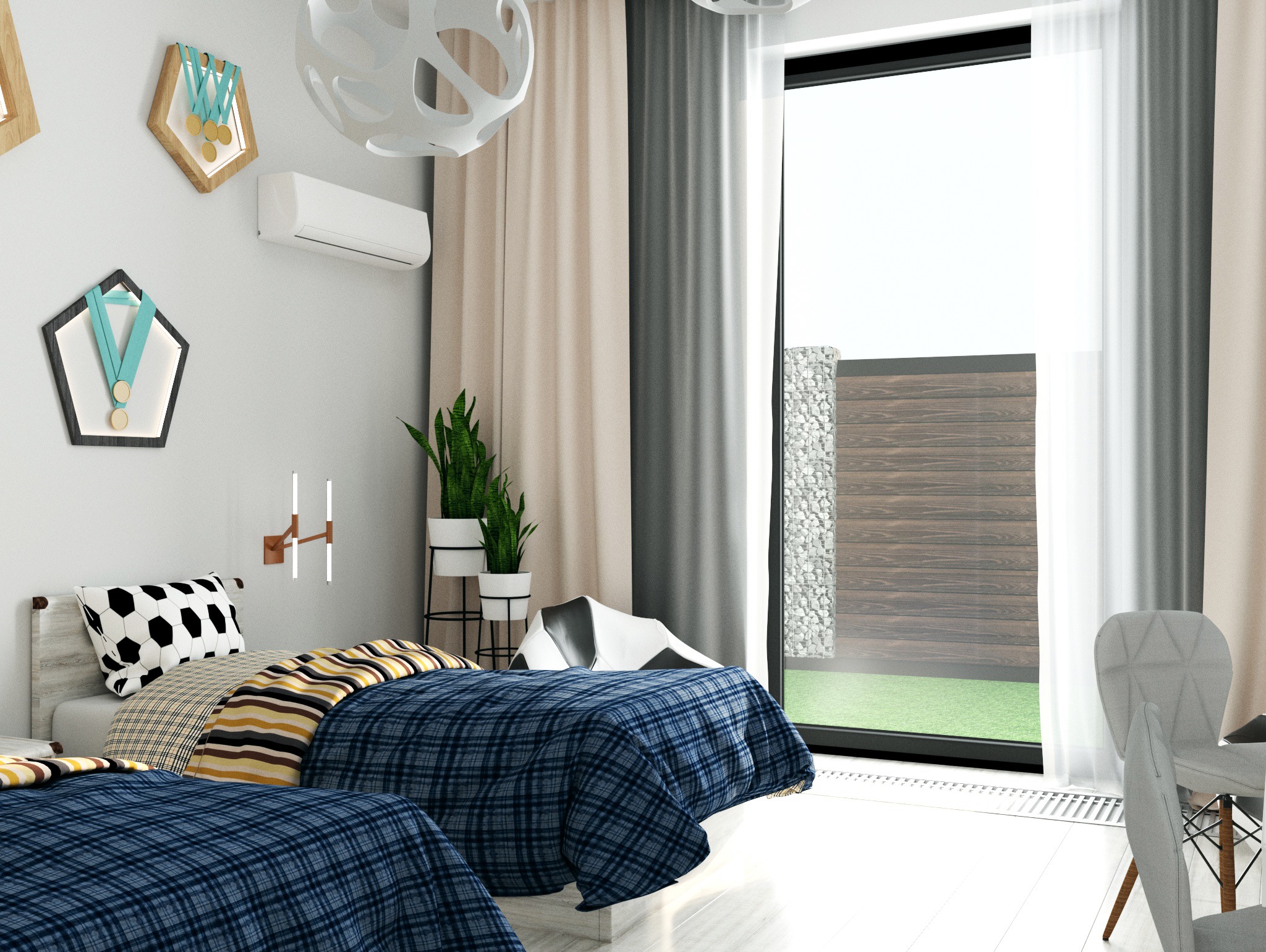 Chambre pour les garçons dans 3d max vray 3.0 image