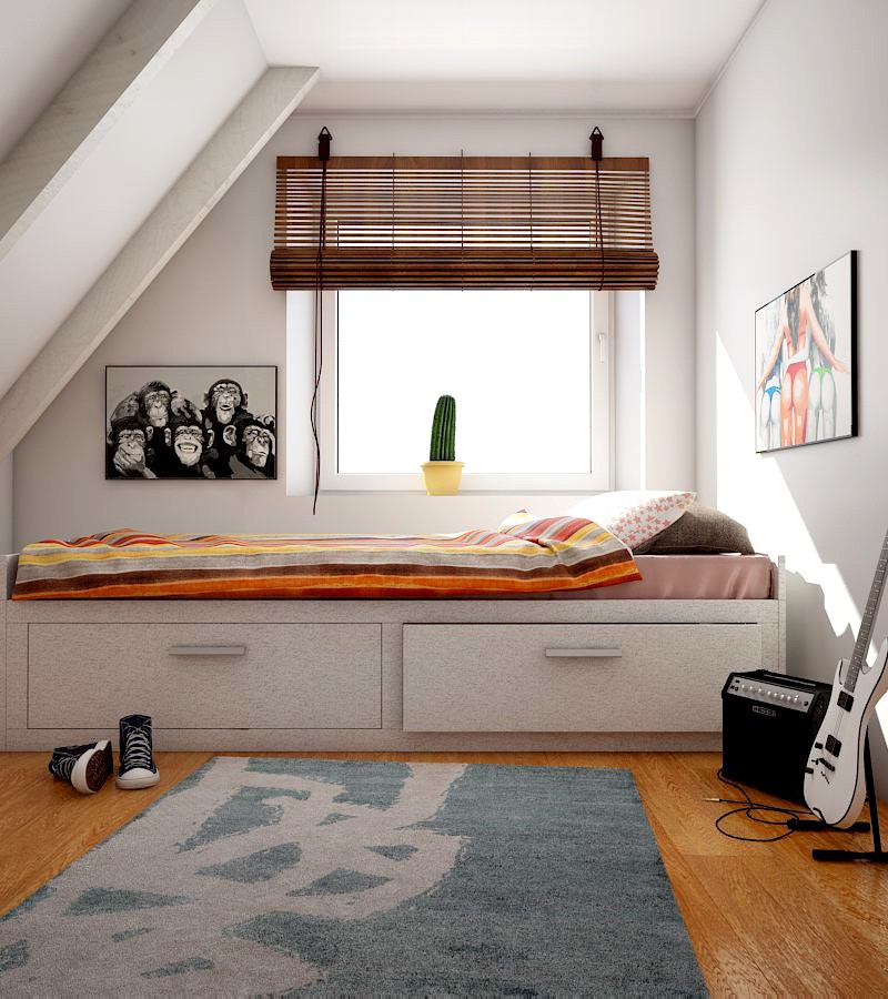 chambre sous le toit dans 3d max vray 3.0 image