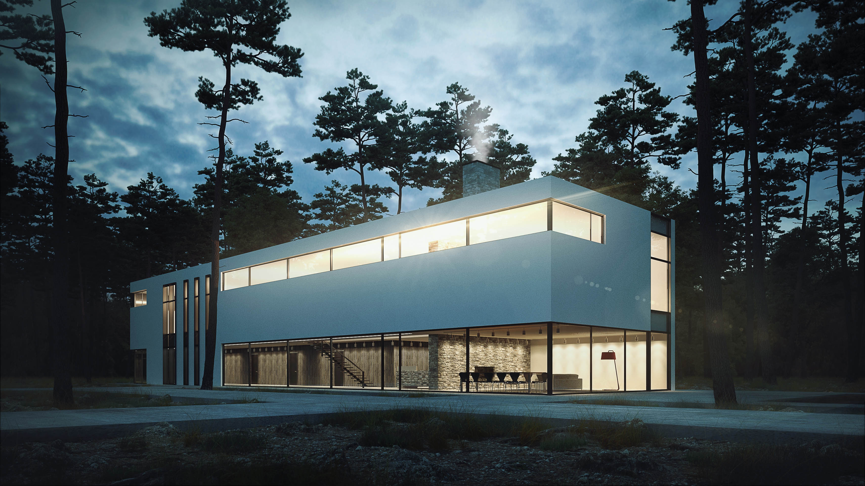 Villa white. в 3d max vray 3.0 изображение