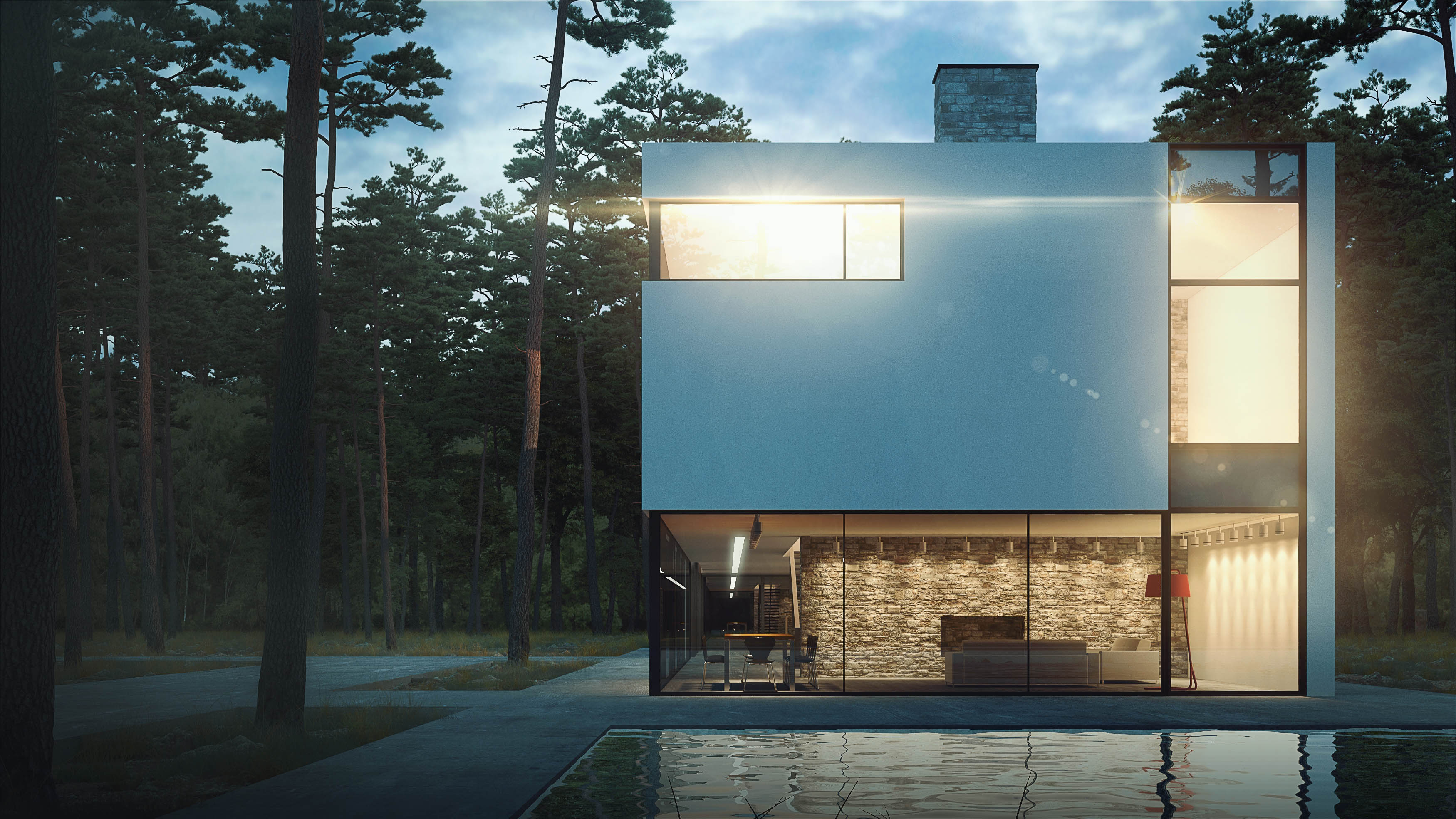 Villa white. в 3d max vray 3.0 изображение