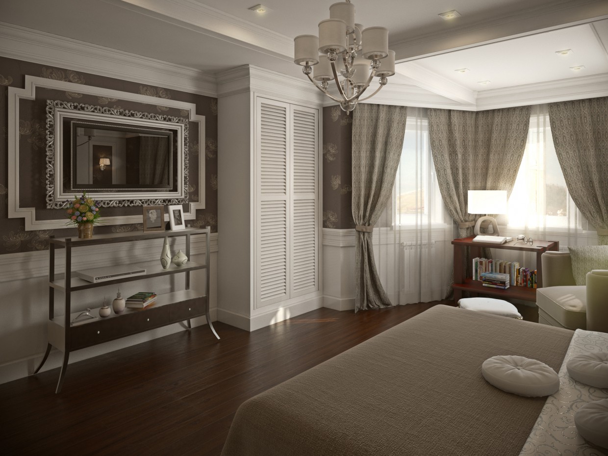 Yatak odası in 3d max vray resim