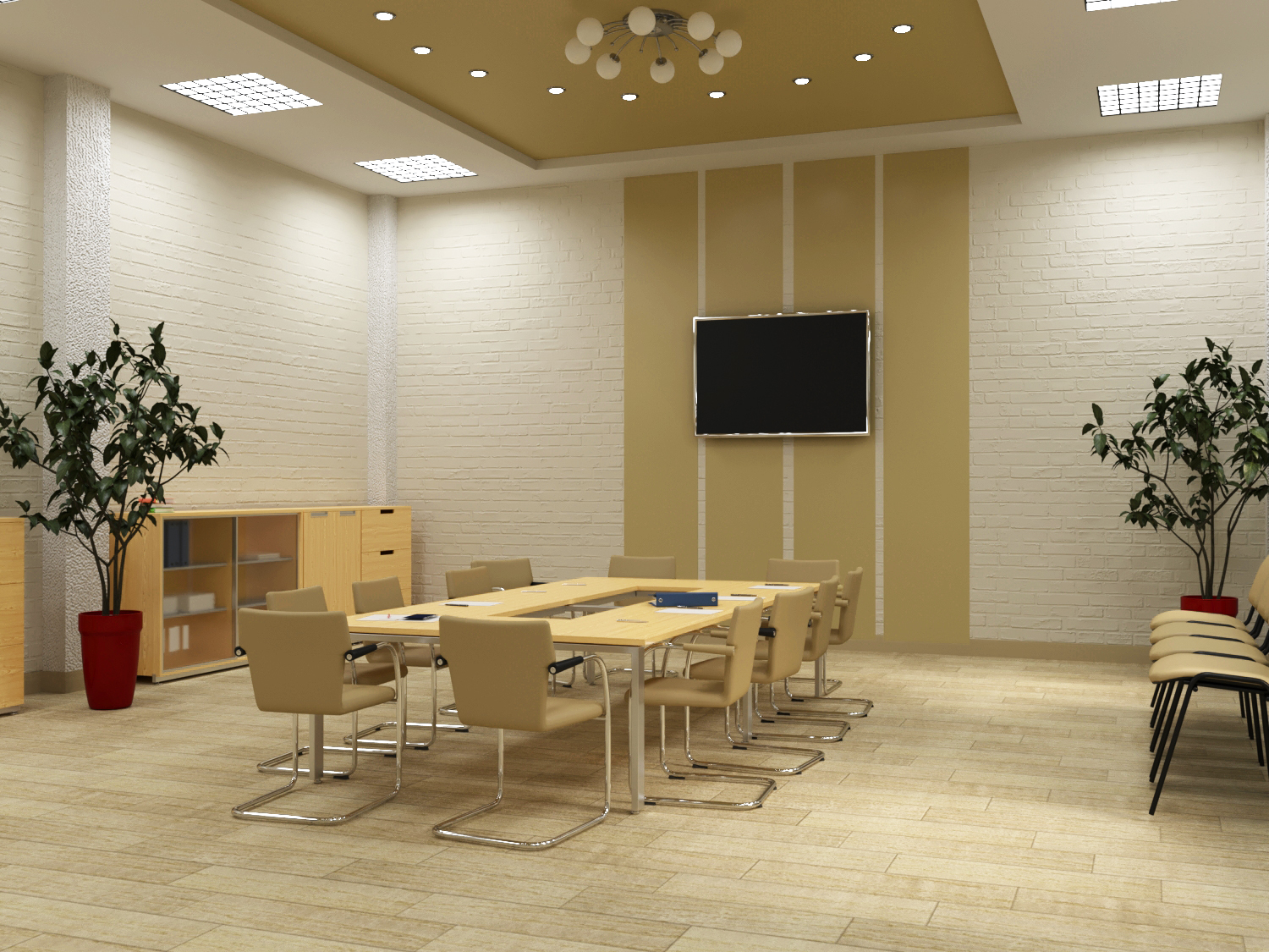 Reconstruction of the workshop for office premises. in 3d max corona render image