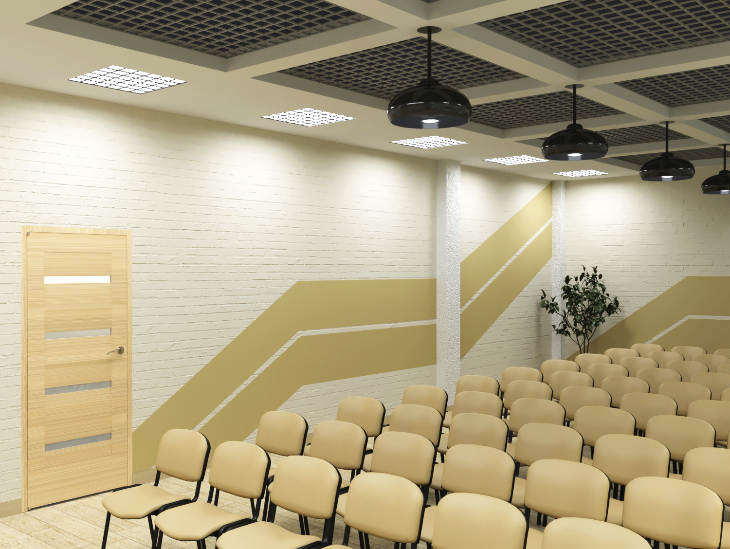 Reconstruction of the workshop for office premises. in 3d max corona render image