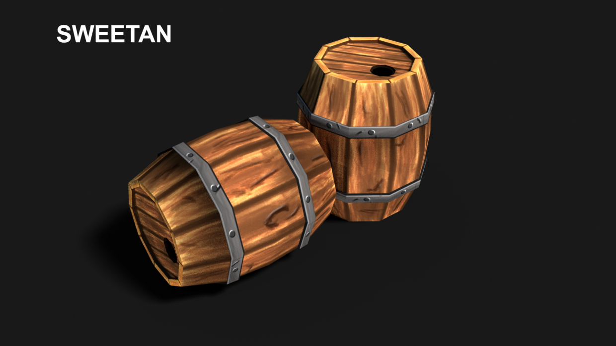 3D Barrel Model with texture in Blender cycles render immagine