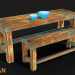 3D Bench Game asset using handpainted textures in Blender cycles render immagine