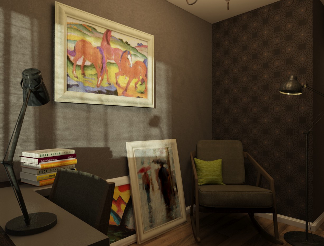 Escritório em casa em 3d max vray imagem