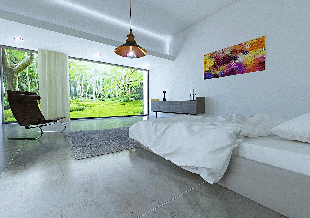 imagen de Habitación bosque en 3d max mental ray