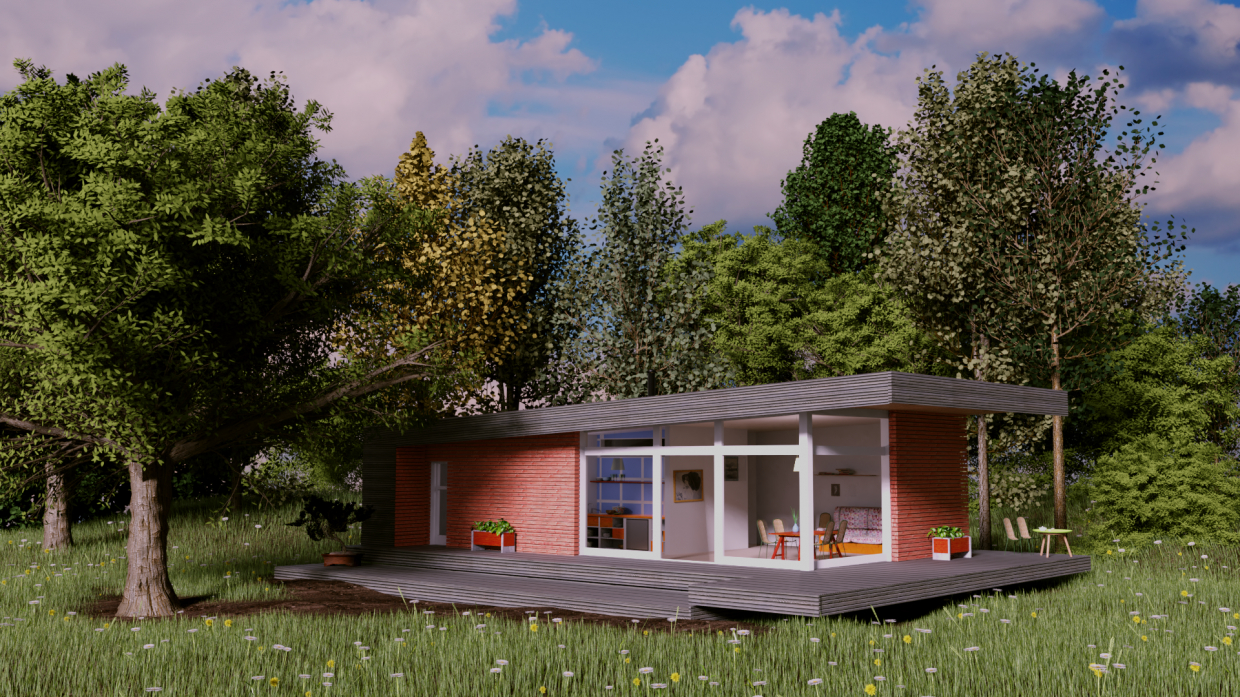 Grande casa in Blender cycles render immagine