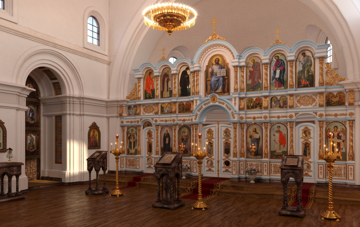 O iconostasis em 3d max corona render imagem