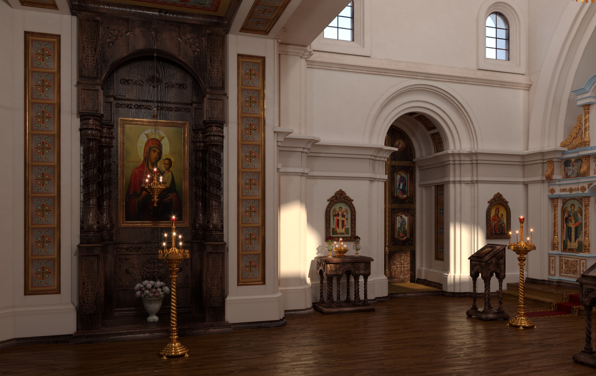 O iconostasis em 3d max corona render imagem