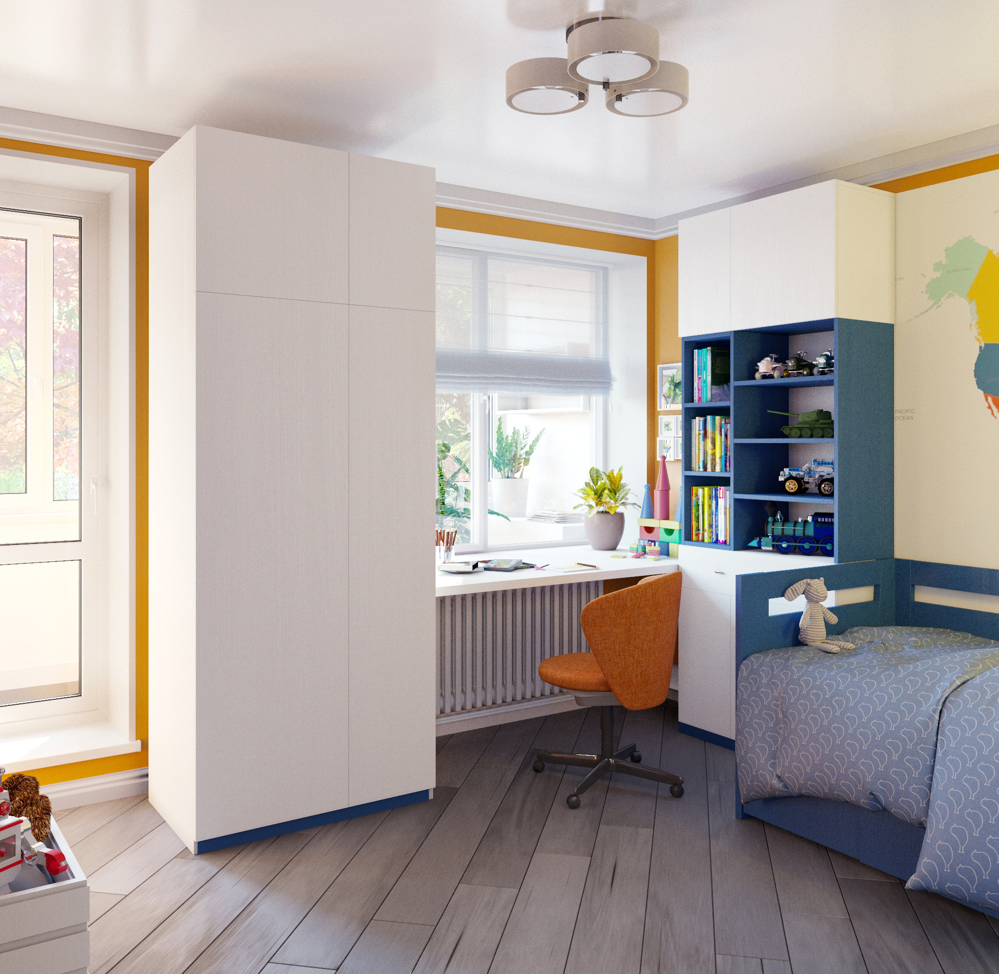 Chambre d’enfant pour un garçon dans 3d max corona render image