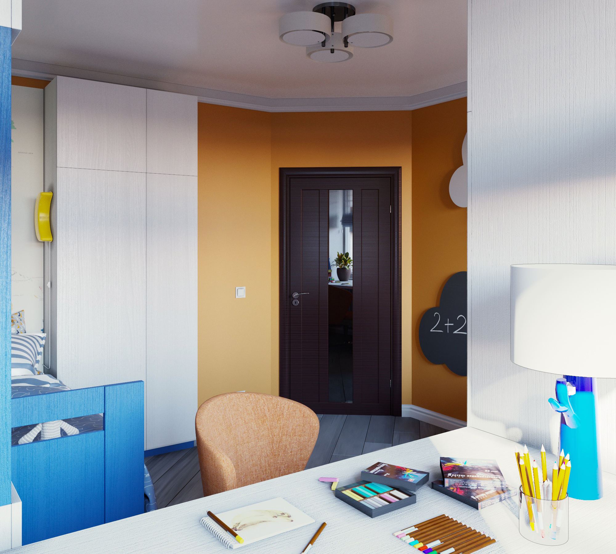 Chambre d’enfant pour un garçon dans 3d max corona render image