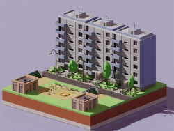 Quartier russe en style isométrique low poly