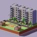 Quartier russe en style isométrique low poly