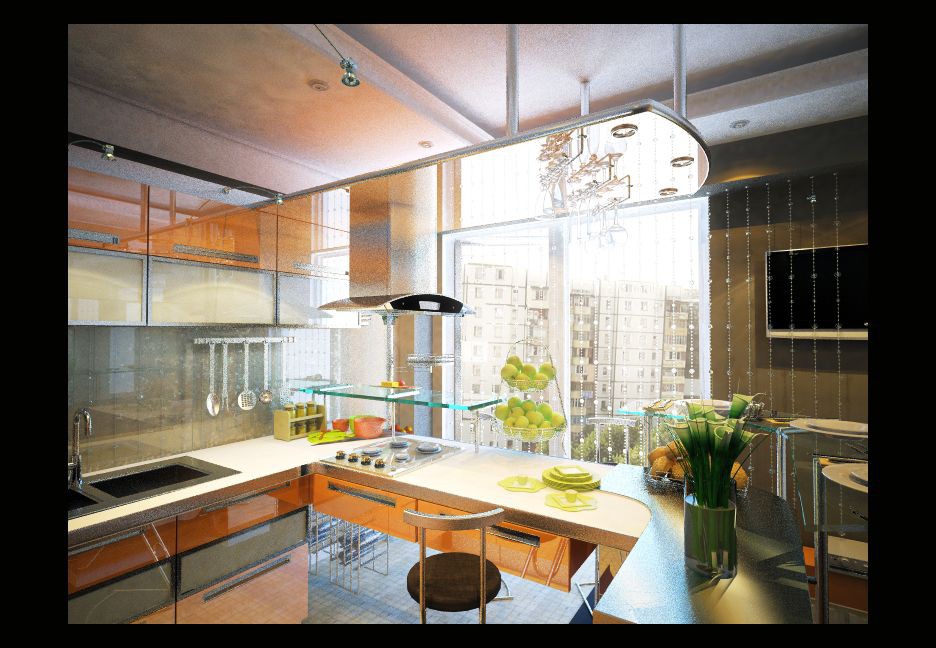 Kitchen in 3d max vray image