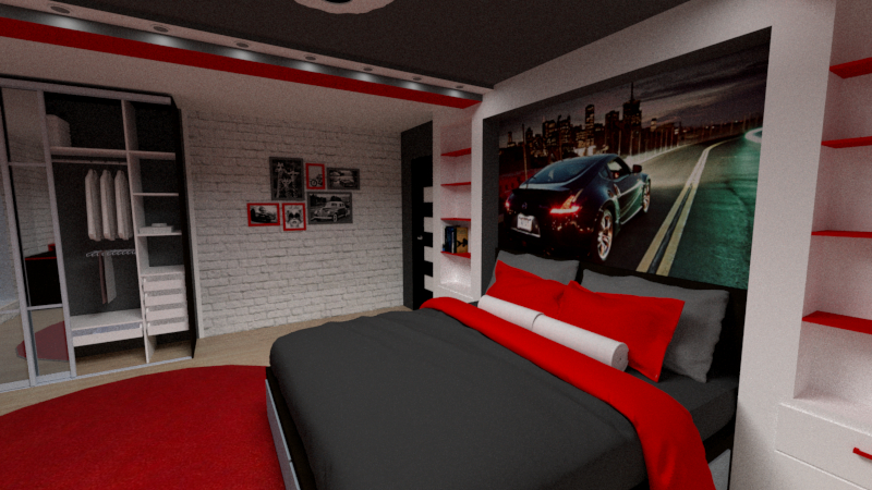 Quarto para o menino. em SketchUp vray 2.0 imagem