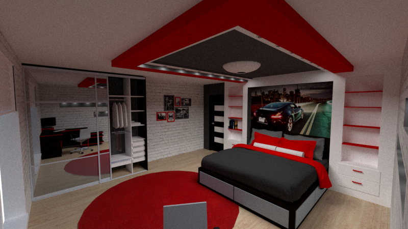 Schlafzimmer für den Jungen. in SketchUp vray 2.0 Bild