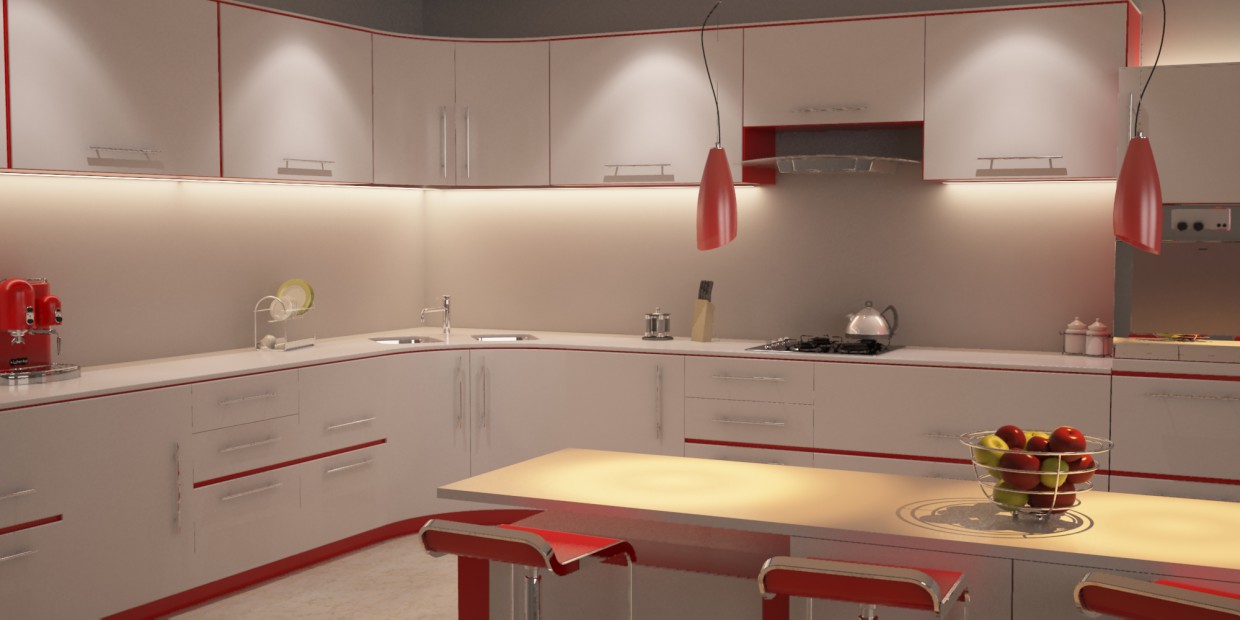 Kitchen2 em 3d max vray imagem