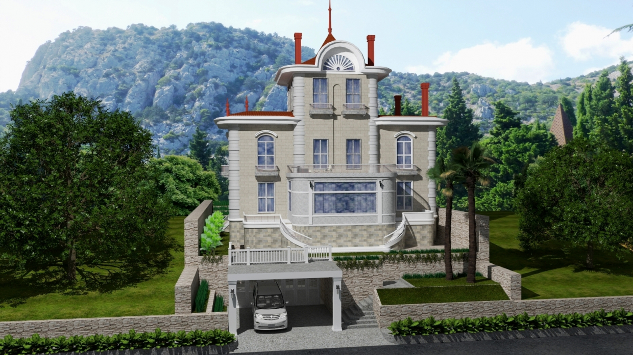 Exterior of the house. in SketchUp vray 3.0 image