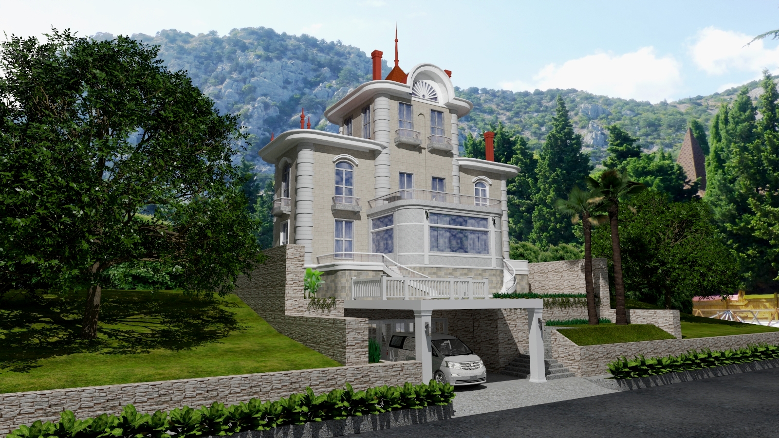 Evin dış. in SketchUp vray 3.0 resim