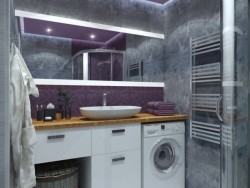 Stanza da bagno viola Loft