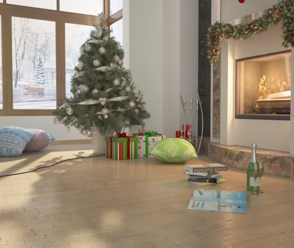 Mit der Erwartung Neujahr) in 3d max vray Bild