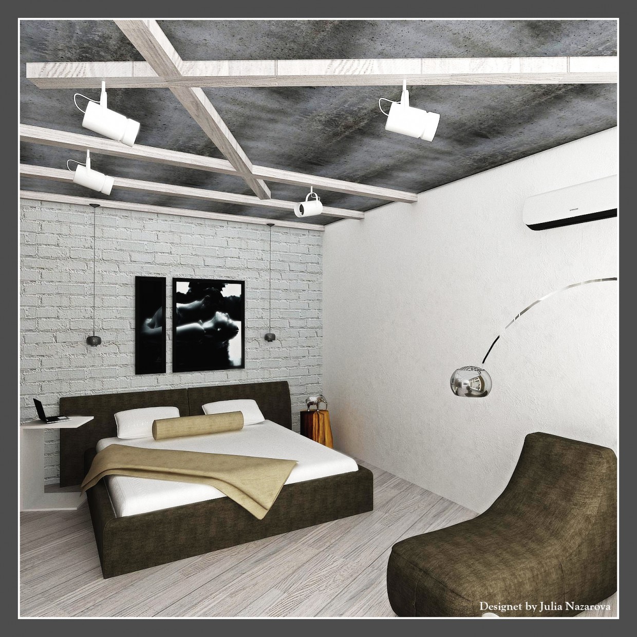 Chambre + coin salon dans 3d max vray 1.5 image