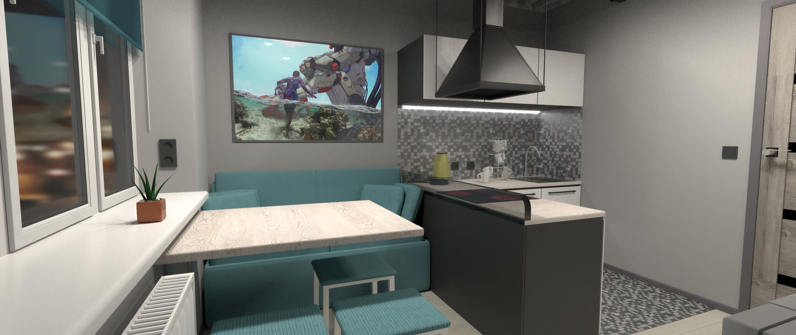 Cozinha em Blender cycles render imagem