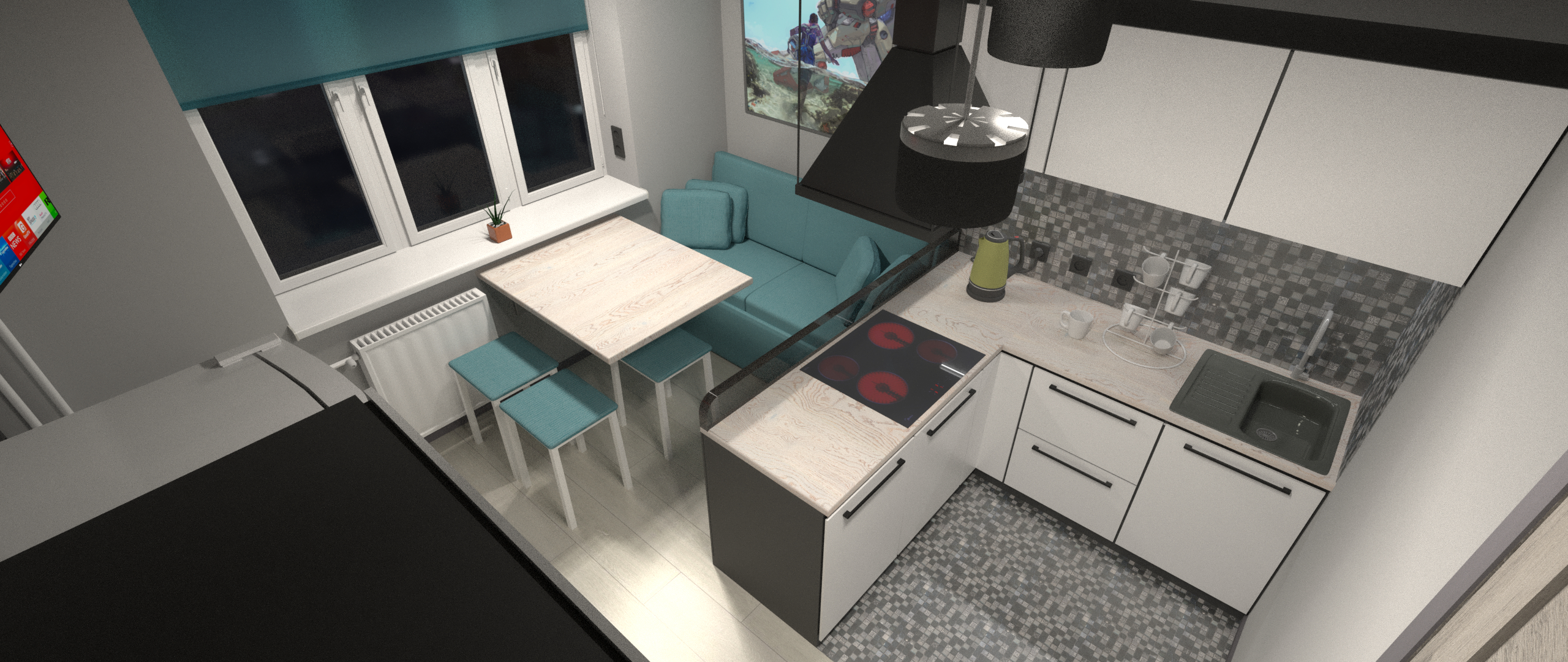 Kitchen in Blender cycles render image