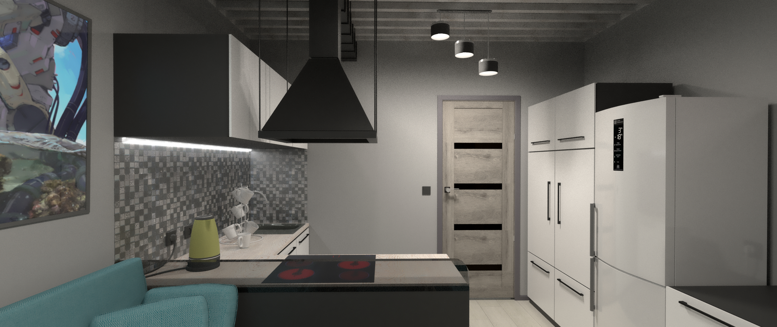 Kitchen in Blender cycles render image