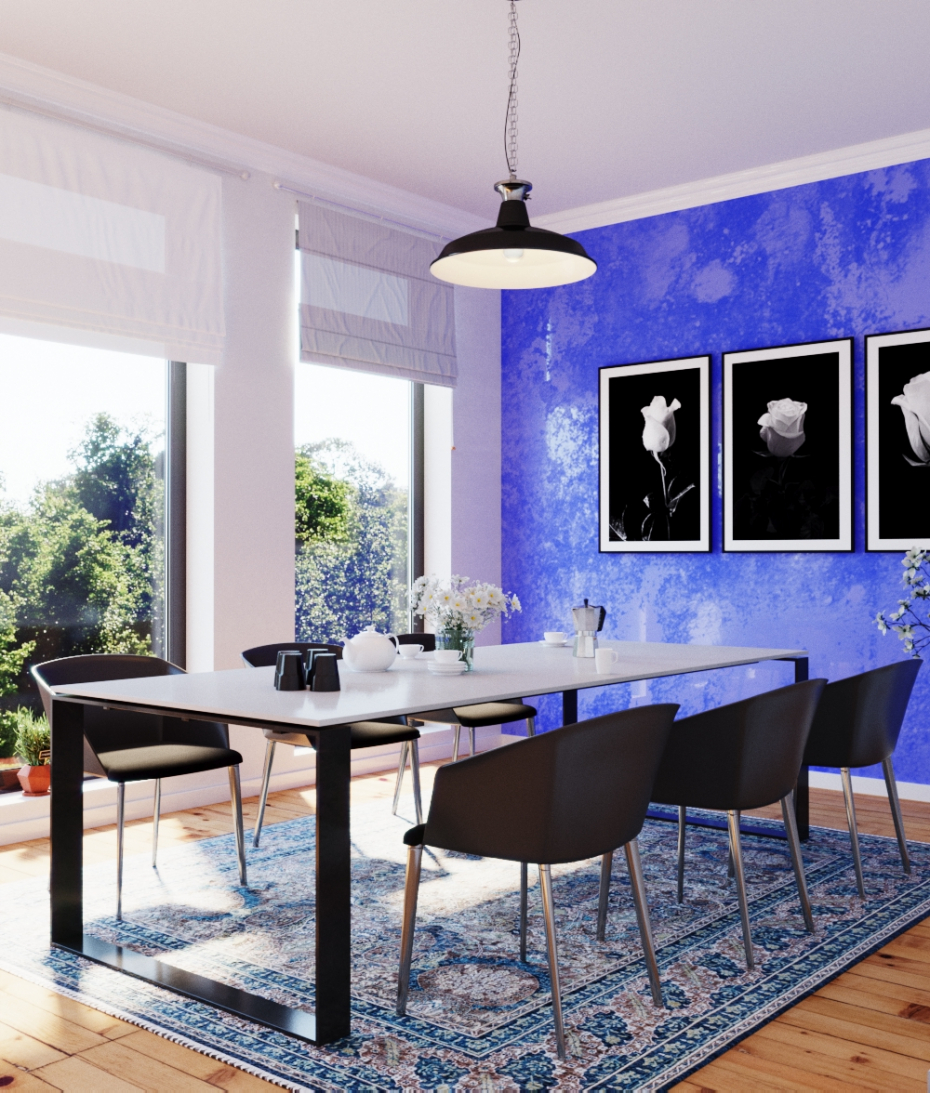 Sala da pranzo in 3d max corona render immagine