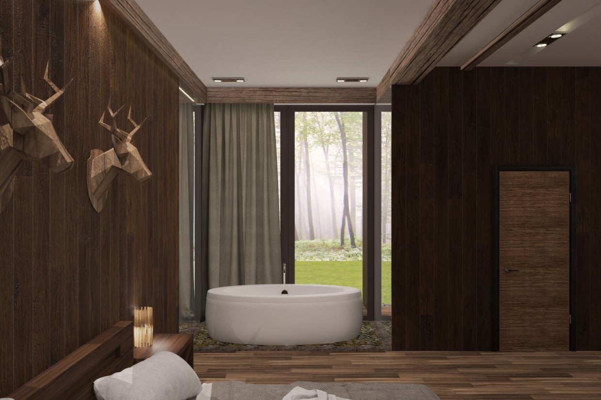 Guest house a stile ecologico in 3d max vray immagine