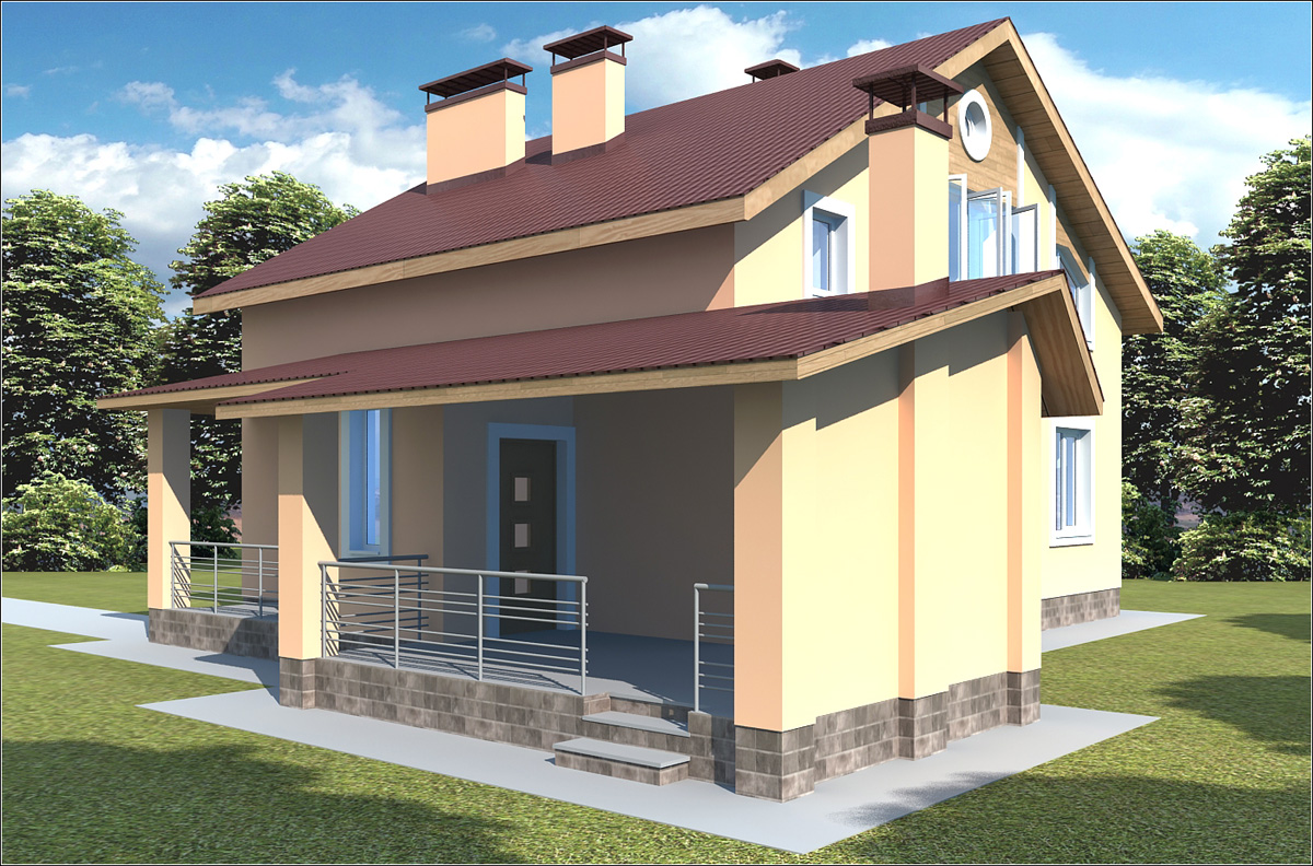 Projeto da casa em Chernigov em 3d max vray 1.5 imagem